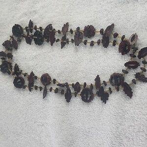 Elegant Brown and Gold Beaded Necklace